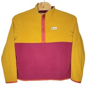 Cotopaxi Women's Sweater in Mustard and Magenta